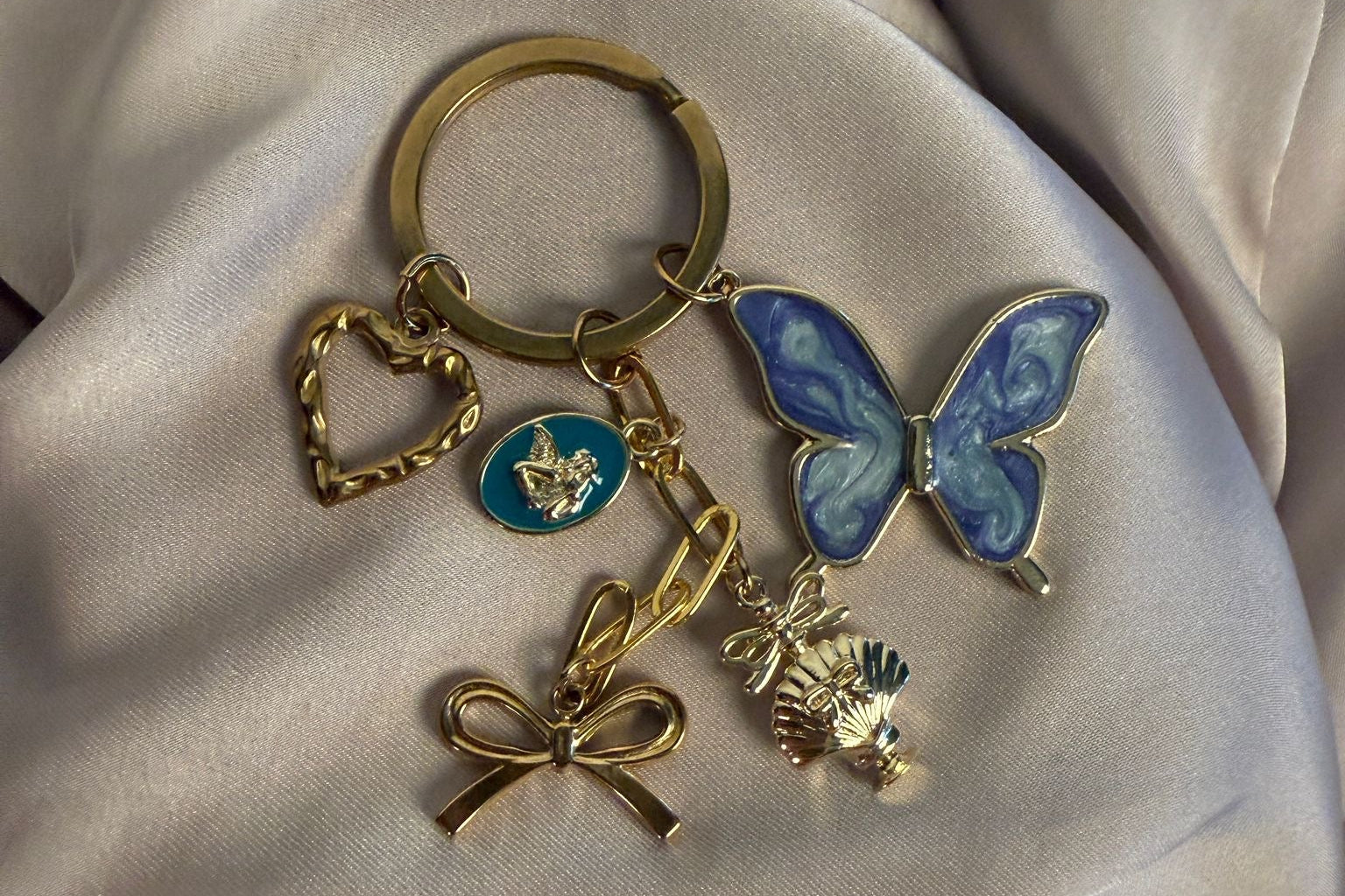 Geloof Sleutelhanger — Goud en Blauw