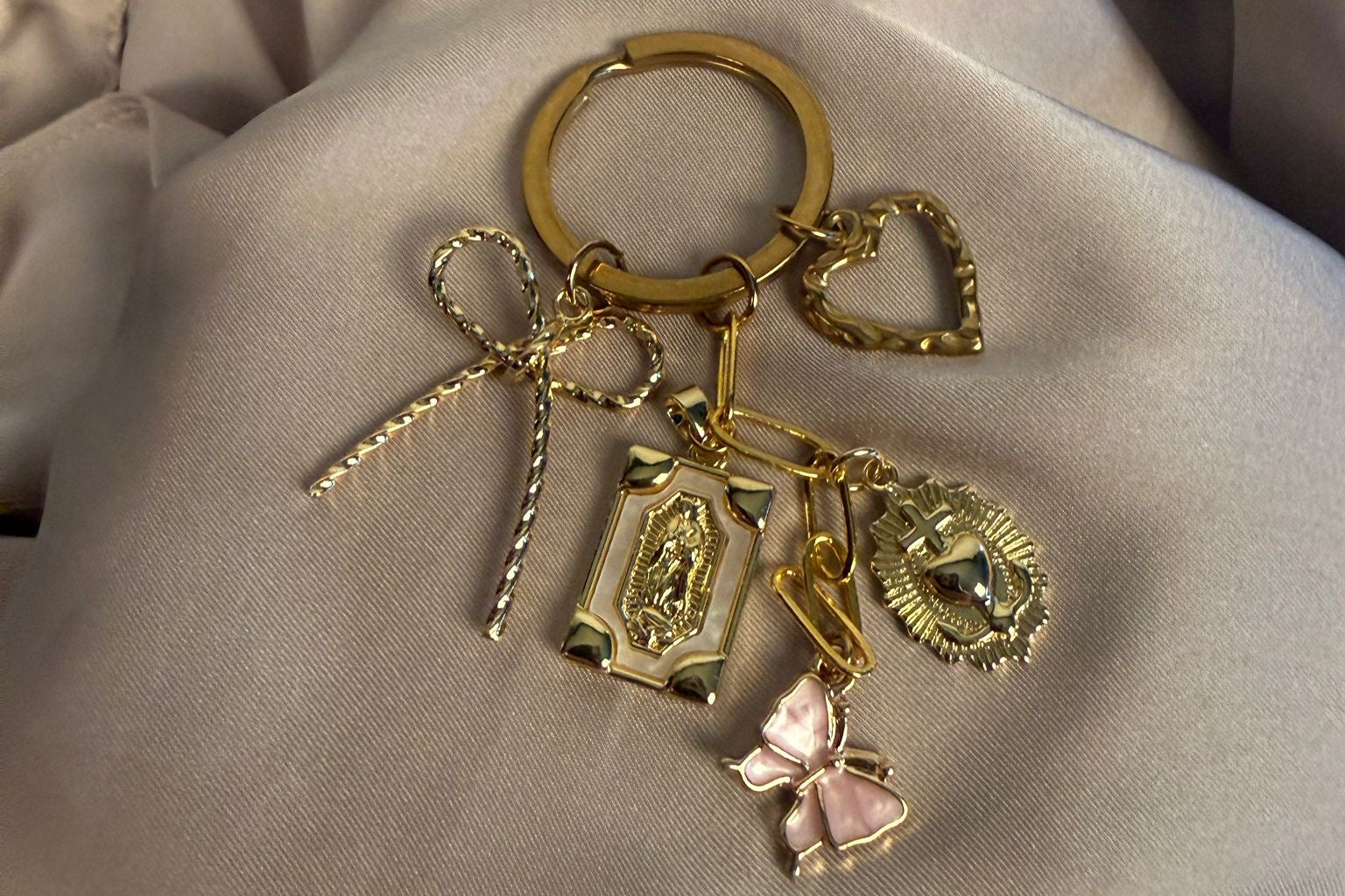 Geloof Sleutelhanger — Goud en Roze
