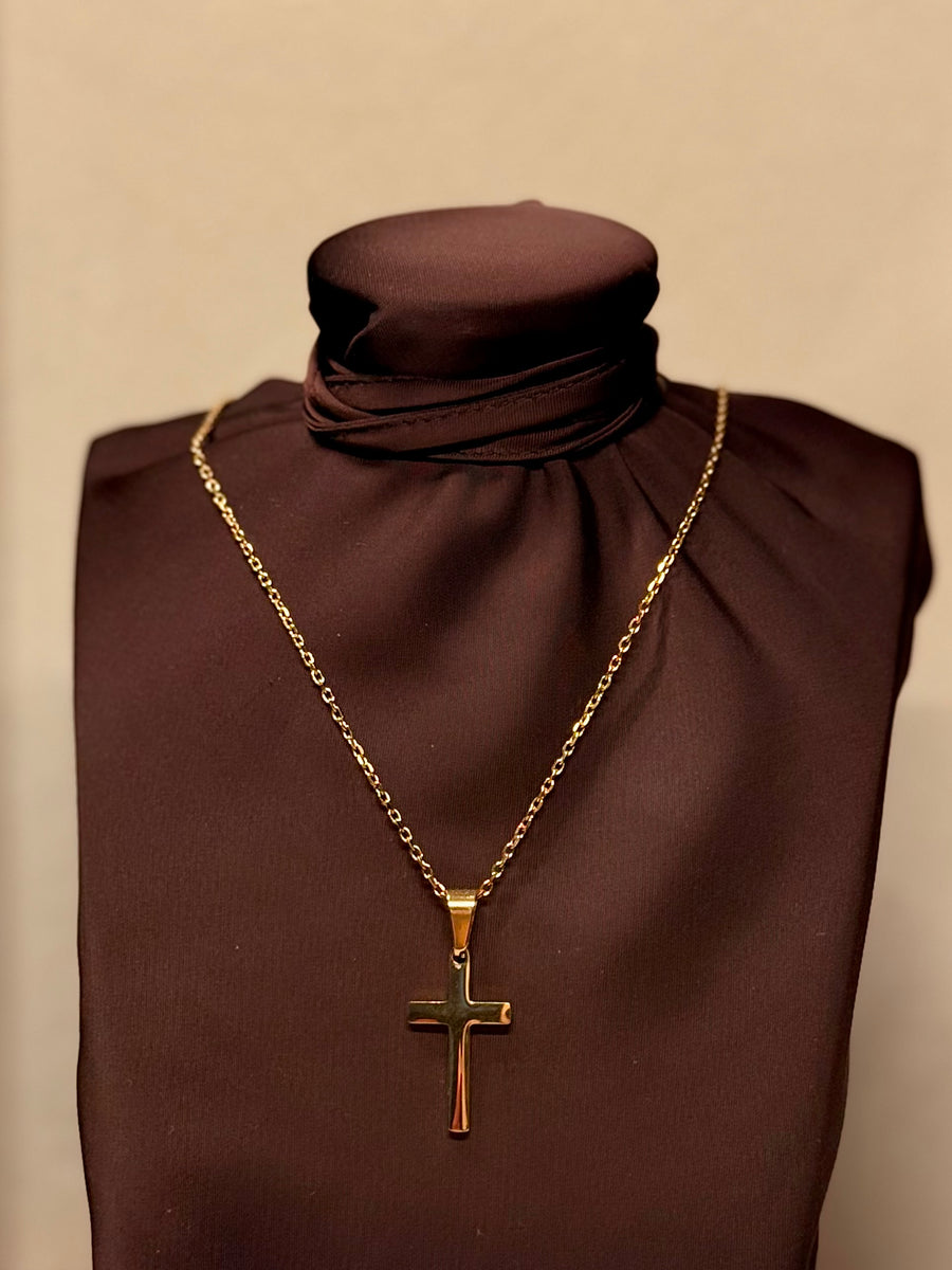 VERITAS — Gouden Ketting met Klassiek Kruis