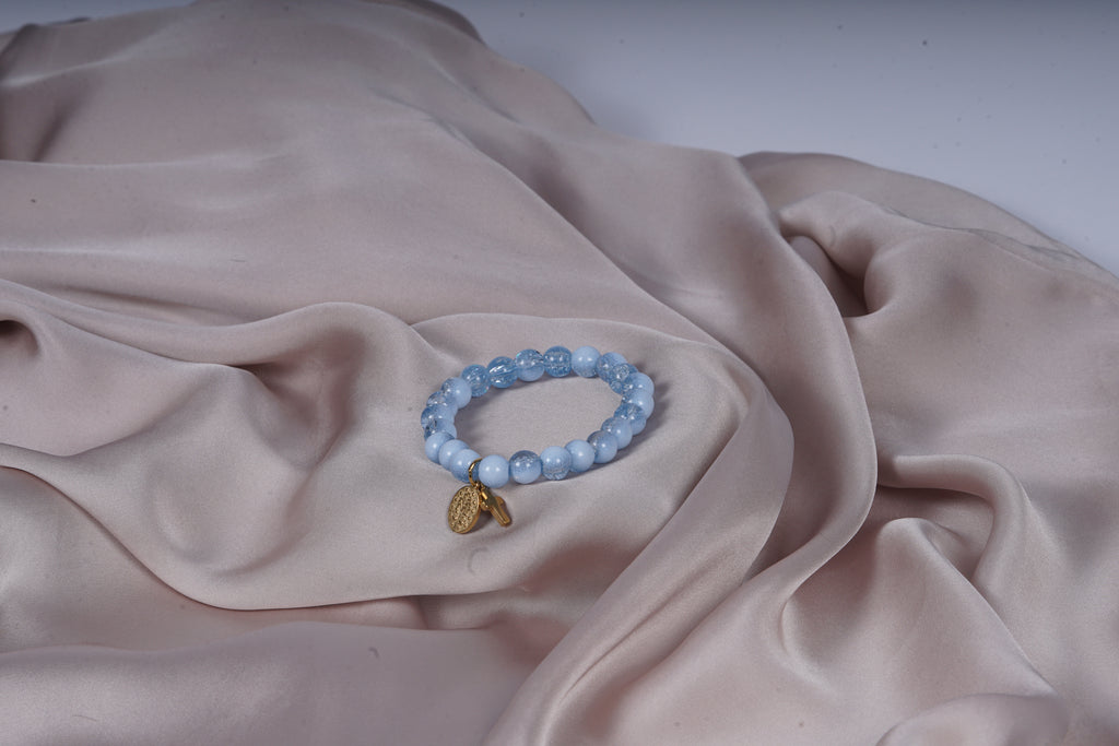 Hemelse Maria Armband — Blauw en Goud