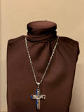 FORTITUDO — Zilveren Ketting met Gegraveerd Crucifix
