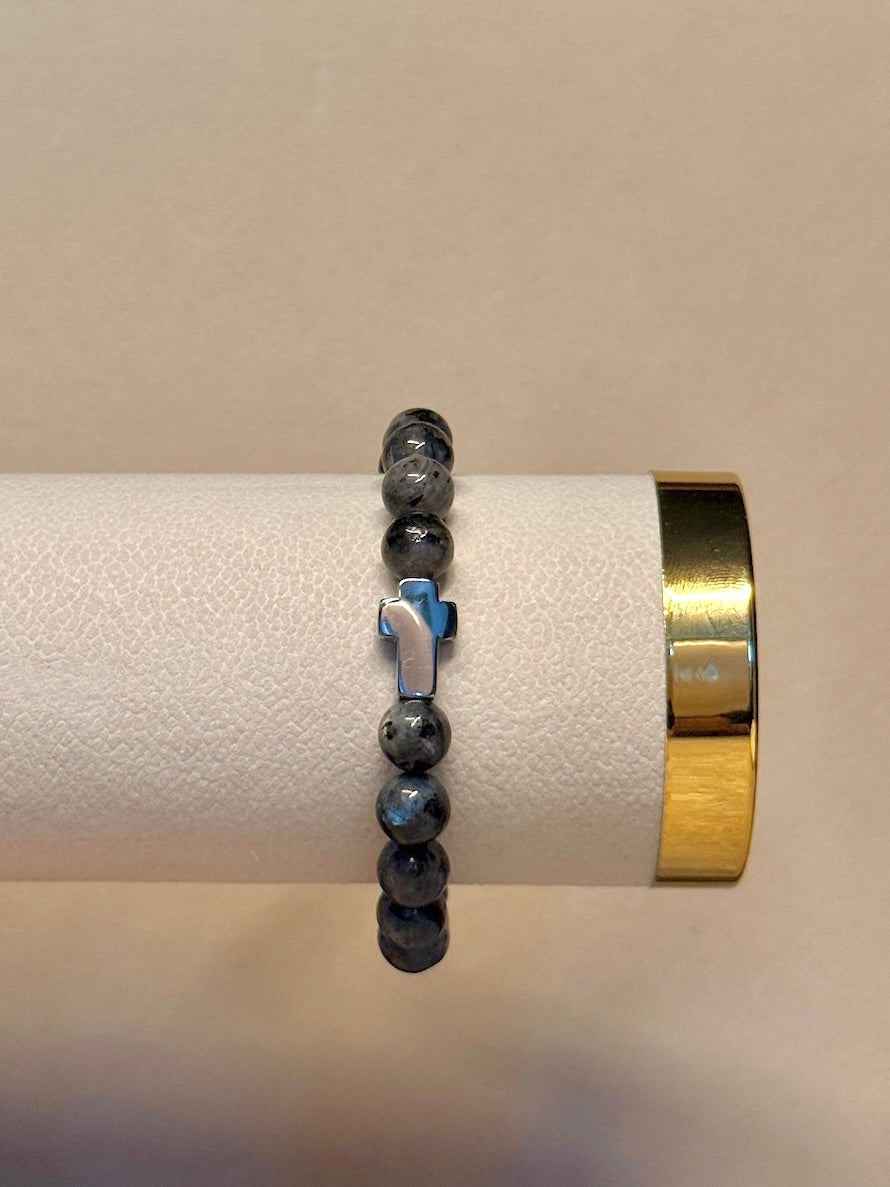 PETRA — Donkere Steen Kralenarmband