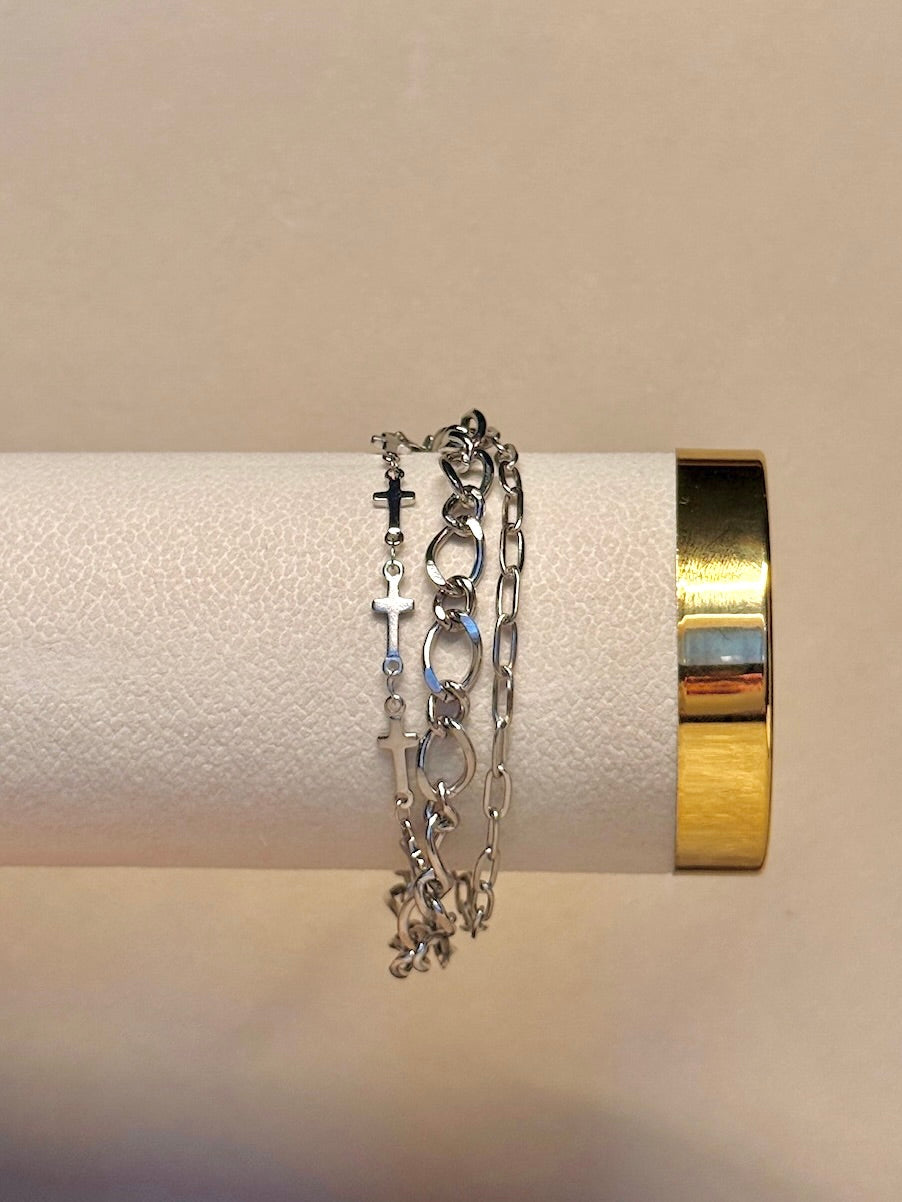 TRINITAS ZILVER — Zilveren Armbandenset (3-delig)